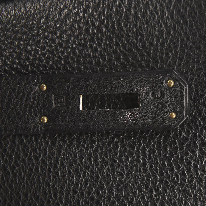 Hermes Birkin 30 cm handbag in black togo leather - Detail D4