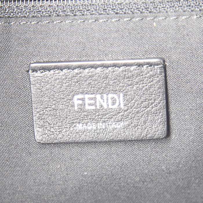 Fendi Bag Bugs backpack in black and yellow canvas and leather and black furr - Detail D3