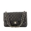Chanel Timeless jumbo handbag in black quilted grained leather - 360 thumbnail