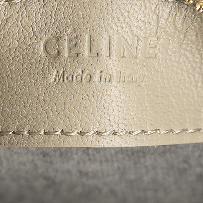 Celine shoulder bag in beige leather - Detail D3