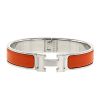 Bracciale Hermes Clic Clac modello piccolo in palladio e smalto arancione - 00pp thumbnail