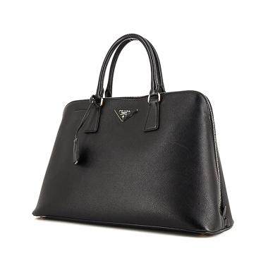 Bolso de mano Prada en cuero saffiano negro