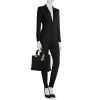 Dior Lady Dior handbag in black canvas cannage - Detail D1 thumbnail