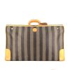 Fendi soft suitcase in black and grey monogram canvas and natural leather - 360 thumbnail