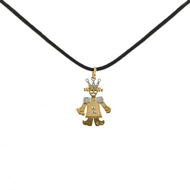 Articulated Pomellato Pantin Reine pendant in yellow gold and white gold