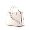 Prada Bibliothèque shoulder bag in white and pink leather saffiano - 00pp thumbnail