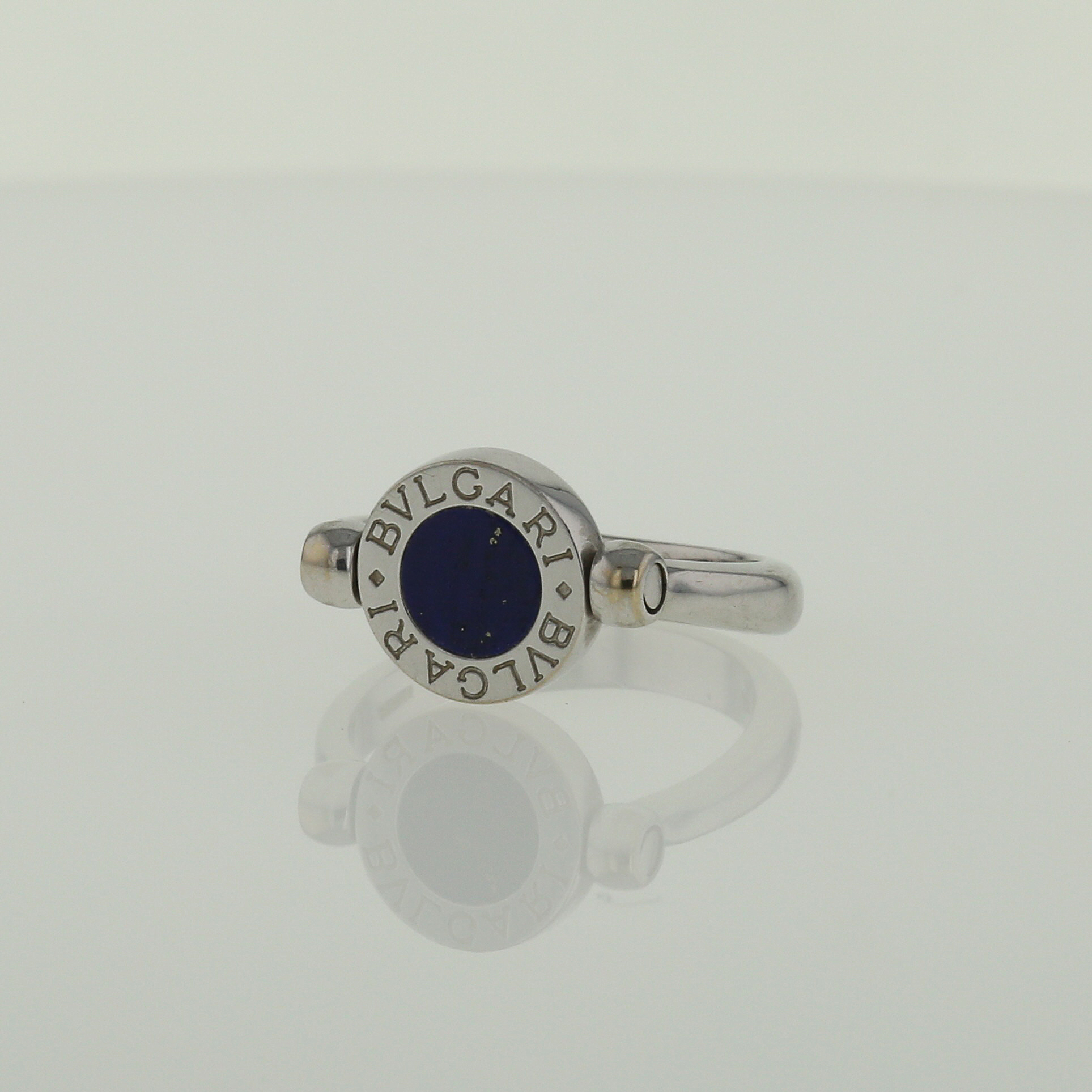 Bague tournant Bulgari Bulgari Bulgari en or blanc,  diamants et lapis-lazuli - Detail D2