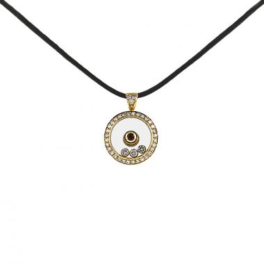 Ciondolo Chopard Happy Diamonds in oro giallo,  rubino e diamanti