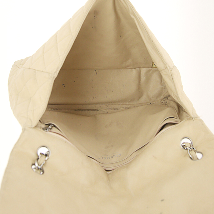 Borsa Chanel Timeless jumbo in pelle trapuntata beige rosato - Detail D3