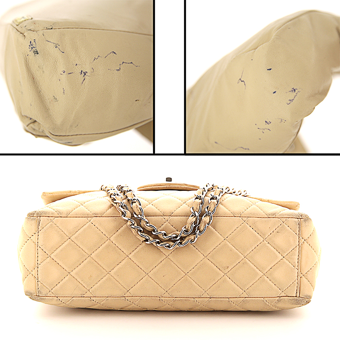 Borsa Chanel Timeless jumbo in pelle trapuntata beige rosato - Detail D5