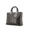 Dior Lady Dior large model handbag in black quilted leather - 00pp thumbnail