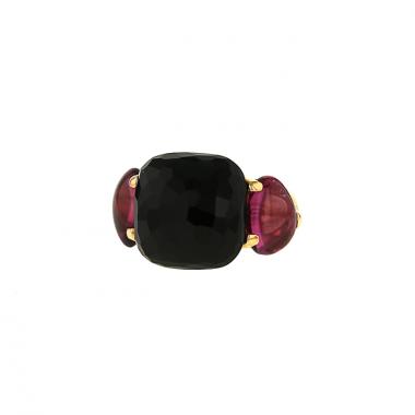 Bague Pomellato Capri en or rose, onyx et tourmaline rose