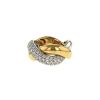 Poiray Tresse large model ring in yellow gold,  white gold and diamonds - 00pp thumbnail