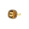 Poiray Fille Cabochon ring in yellow gold,  citrine and diamonds - 00pp thumbnail