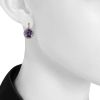 Poiray Fille Cabochon earrings in white gold,  amethyst and diamonds - Detail D1 thumbnail
