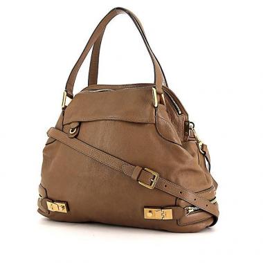 Bolso de mano Chloé Cary en cuero marrón Café