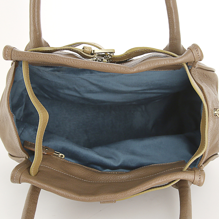 Sac à main Chloé Marlow en cuir grainé marron - Detail D2