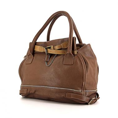 Borsa Chloé Marlow in pelle martellata marrone