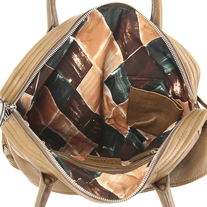 Bolso de mano Jean Paul Gaultier Trenchcoat en cuero granulado marrón - Detail D2