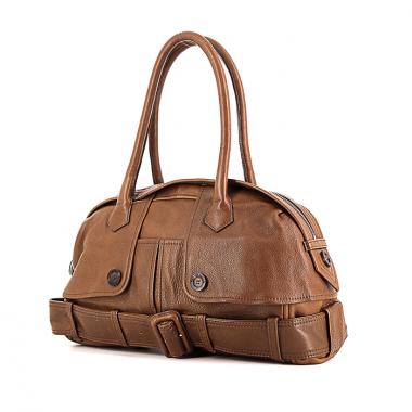Borsa Jean Paul Gaultier Trenchcoat in pelle martellata marrone