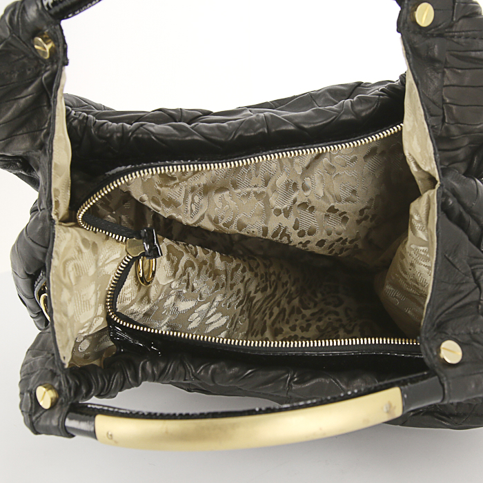 Sac à main Roberto Cavalli Apple en cuir noir - Detail D2