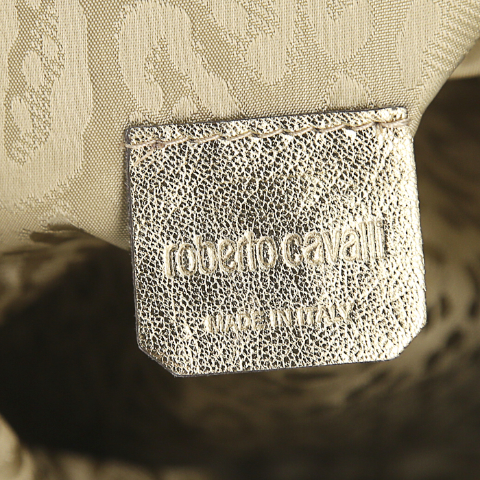 Sac à main Roberto Cavalli Apple en cuir noir - Detail D3