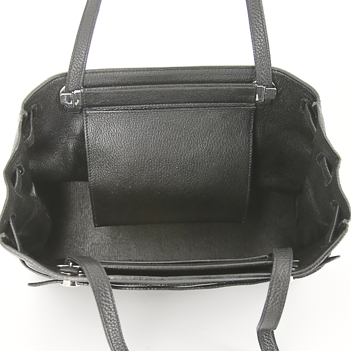 Bolso Cabás Hermès en cuero clémence negro - Detail D2