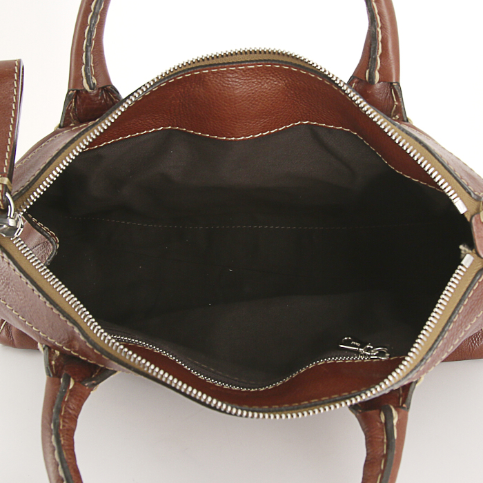 Chloé Edith handbag in brown leather - Detail D2