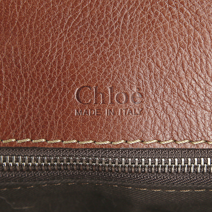 Chloé Edith handbag in brown leather - Detail D3
