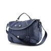 Alexander McQueen Faithful shoulder bag in blue grained leather - 00pp thumbnail