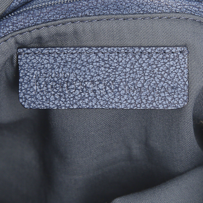 Borsa a tracolla Alexander McQueen Faithful in pelle martellata blu - Detail D4