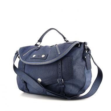 Bolso bandolera Alexander McQueen Faithful en cuero granulado azul
