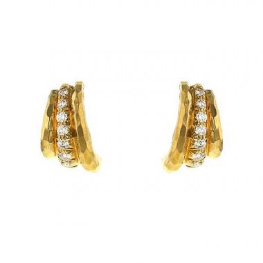 Pendientes Henry Dunay Facet en oro amarillo y diamantes