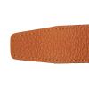 Cinturón Hermès en cuero box negro y cuero togo naranja - Detail D1 thumbnail