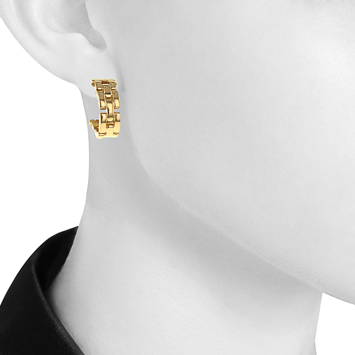 Pendientes Cartier Maillon Panthère en oro amarillo - Detail D1
