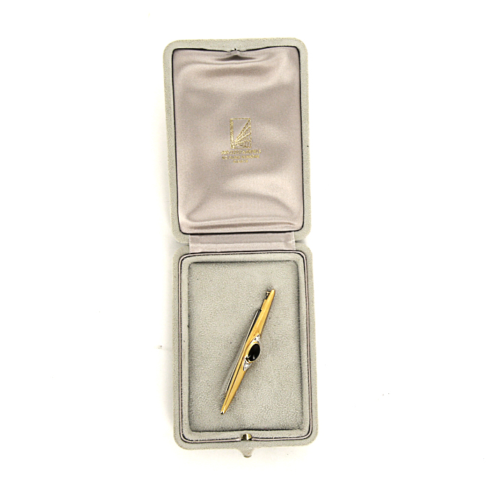 Spilla-ciondolo Van Cleef & Arpels in oro giallo,  platino e diamanti e onice - Detail D2