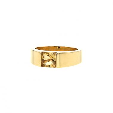 Anello Cartier Tank modello piccolo in oro giallo e quarzo citrino