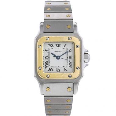 Orologio Cartier Santos Galbée in oro e acciaio
