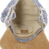 Borsa a tracolla Prada Tela Tweed in tweed bicolore blu e bianco e pelle naturale - Detail D3 thumbnail