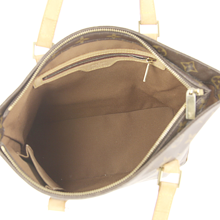 Louis Vuitton Piano shopping bag in brown monogram canvas and natural leather - Detail D2