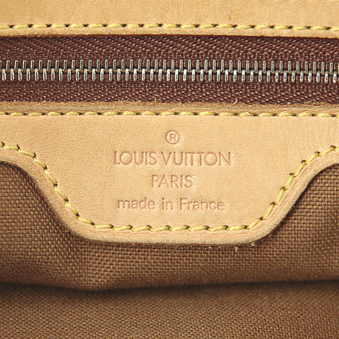 Bolso Cabás Louis Vuitton Piano en lona Monogram marrón y cuero natural - Detail D3
