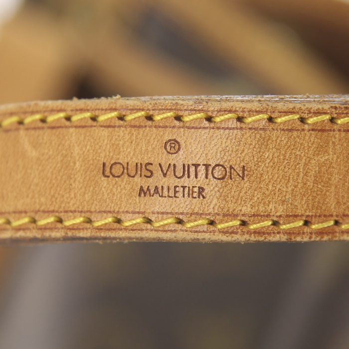 Shopping bag Louis Vuitton petit Noé modello piccolo in tela monogram marrone e pelle naturale - Detail D3