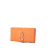 Billetera Hermès Béarn en cuero granulado naranja - 00pp thumbnail