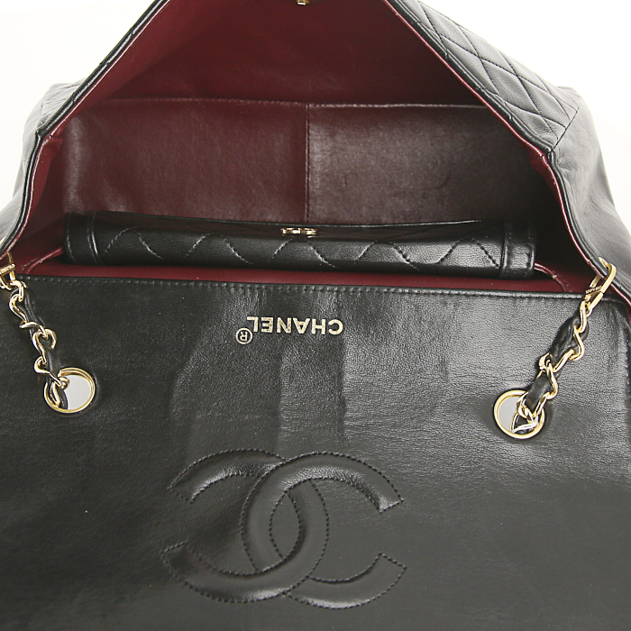 Borsa Chanel Vintage in pelle trapuntata nera - Detail D2