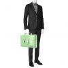 Dunhill briefcase in green leather - Detail D1 thumbnail