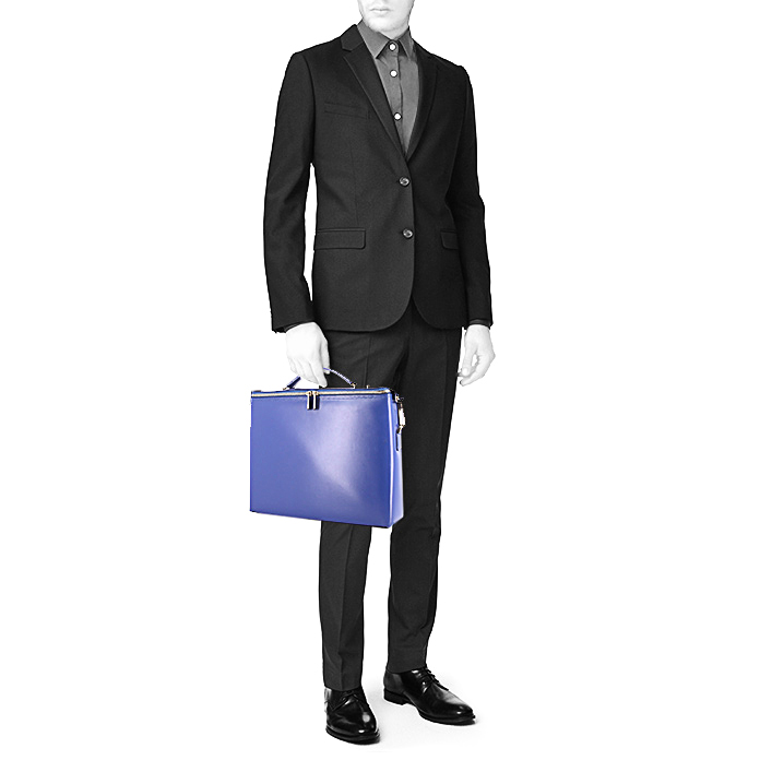 Portaordenador Dunhill en cuero azul eléctrico - Detail D2