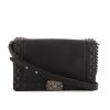 Chanel Boy shoulder bag in black grained leather and black smooth leather - 360 thumbnail