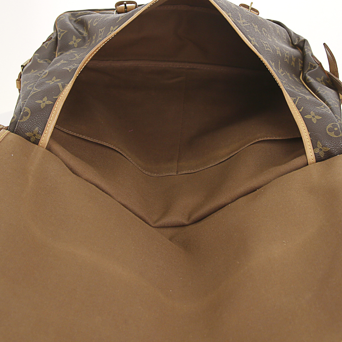 Louis Vuitton Saumur size XL shoulder bag in monogram canvas and natural leather - Detail D2