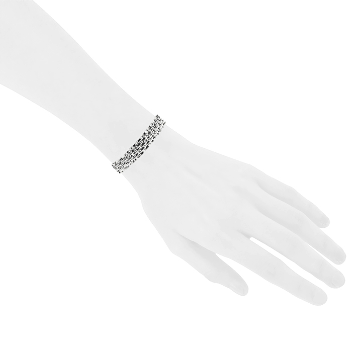 Brazalete flexible Cartier Maillon Panthère en oro blanco - Detail D1