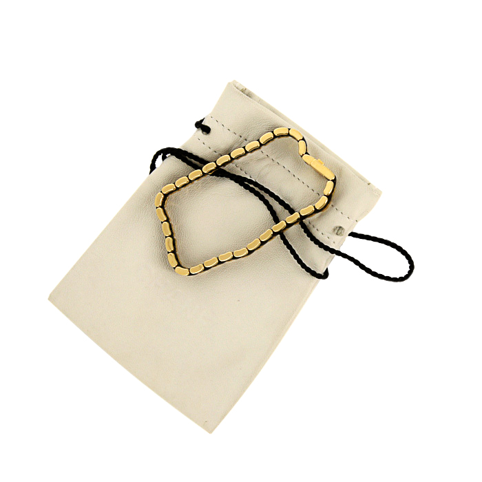 Bracelet souple Chanel Ultra petit modèle en or jaune et céramique noire - Detail D2